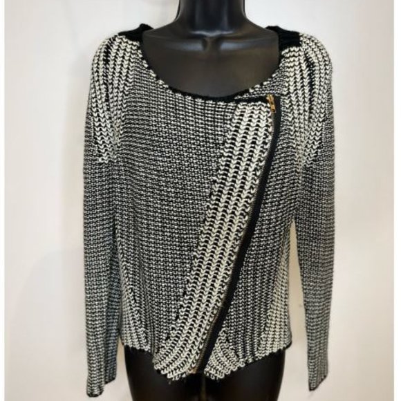 Sister Womens Asymmetrical Front Zipper Chunky Sweater Long Sleeve Size M - Picture 1 of 4